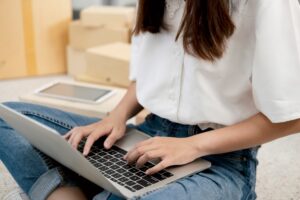 Start up online seller owner checking the customer orders