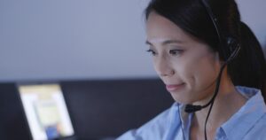Customer services answer call